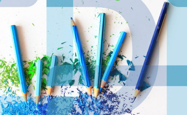Blue and green colouring in pencils with pencil shavings helps us connect the dots and solve our clients business problems here at CDP accounting